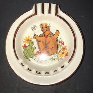 Vintage Rare Kitschy Turtles Ashtray California Originals #464 Hand Painted